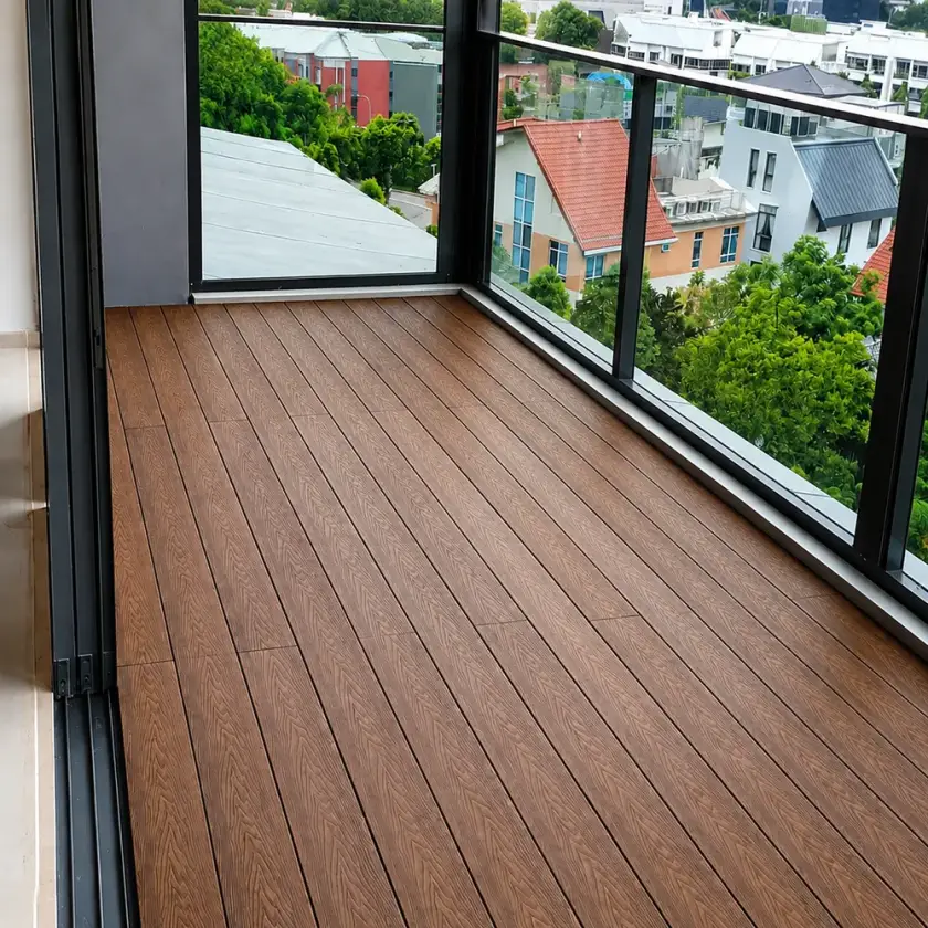 City balcony, decking installed by Exterior Design in Singapore