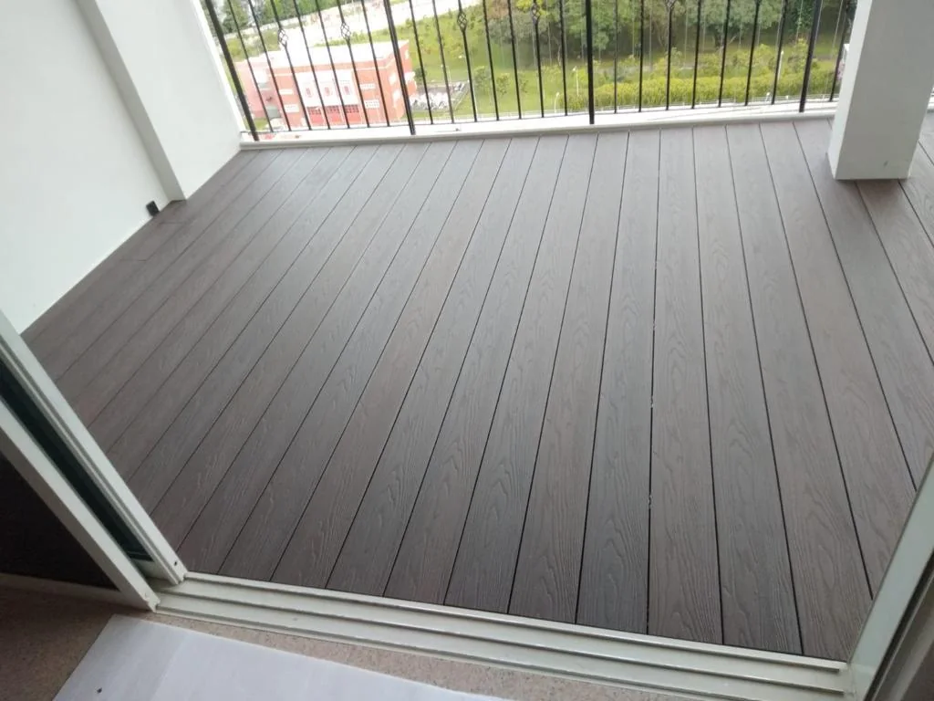 Condominium balcony, decking installed by Exterior Design in Singapore
