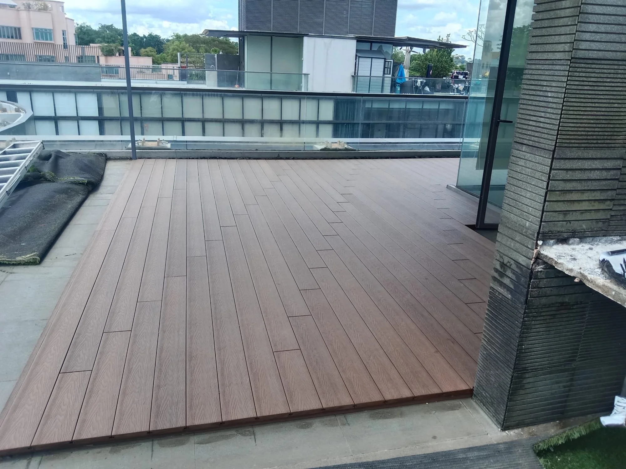Rooftop terrace, decking installed by Exterior Design in Singapore